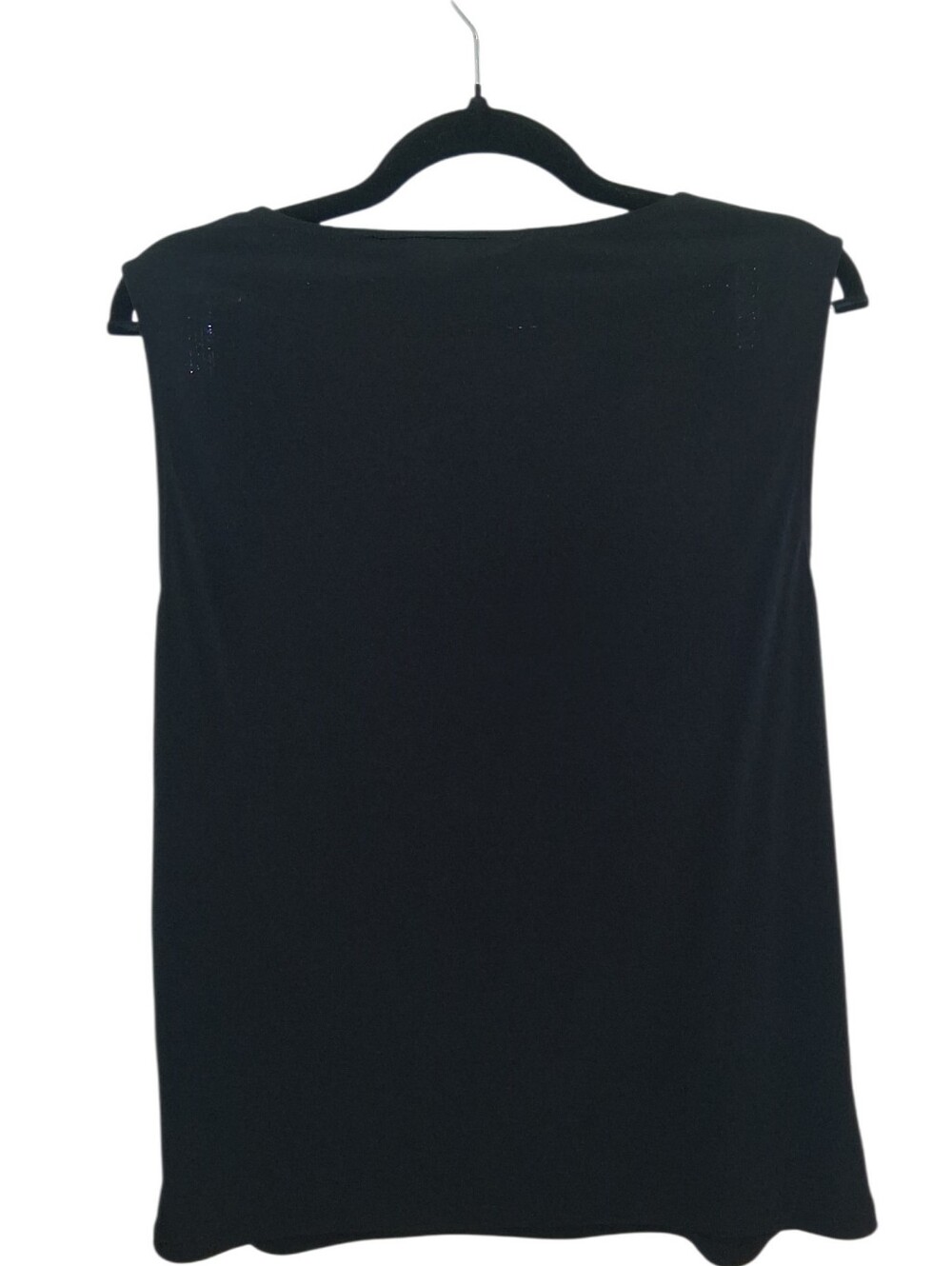 Black Sleeveless Keyhole Neck Blouse Women's Classic Career Office Minimalist To - Picture 2 of 8